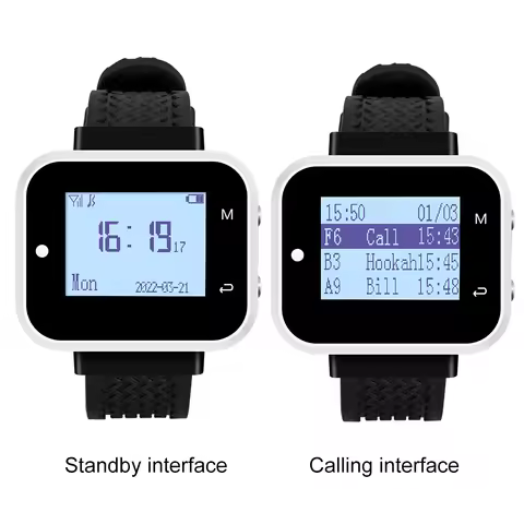 JINGLE BELLS 433MHz Wireless Watch Receiver Pager for Fast Food Shop Restaurant Cafe Clinic Calling 