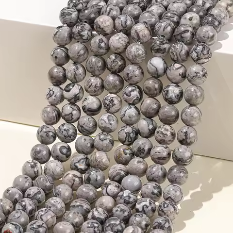 AA+ Natural Map Jasper Stone Beads Round Loose Spacer Beads for Jewelry Making Bracelet Necklace DIY