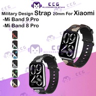 Xiaomi Smart Band 9 Pro Band 8 Pro Military Army Style Color Series Strap 20mm Mi Band 8 9 Pro Acces