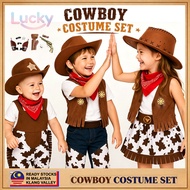 【Ready Stock Malaysia】Cowboy Cowgirl Costume Set Kids & Adult, Boys Girls Men Women Western Outfit f