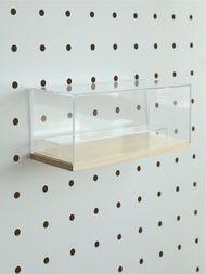 ตู้ใส่ของชั้นวางของแบบติดผนัง Acrylic Display Shelf Wood Wall Partition Large Hole Small Wood Good G