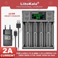 Liitokala Lii-S4 Lii-PD2 Lii-PD4 Smart Battery Charger For 18650 3.7V 9V 26650 18350 16340 18500 14500 1.2V AA  AAA