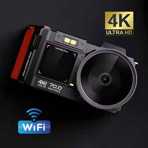 100D Dual-screen WIFI Monocular Camera 4K UHD 70MP Digital SLR Camera with Filters Flash Wide-Angle 