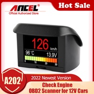 【Ready Stock】ANCEL A202 OBD2 Scanner +HUD 2-in-1 Automobile On-board Computer Digital Display Speed 