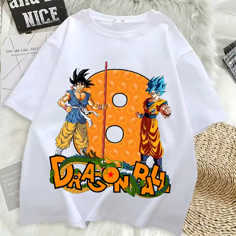Dragons Ball Summer T-Shirt Digital 1-9 Birthday Clothes Goku Cartoon Printed Tops Cotton Breathable