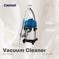 CORNELL Vacuum Cleaner CVC-WD602S CVCWD602S 3in1 Dry Wet Blow 32L Stainless Steel Tank 1800W Vakum