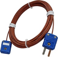 T-Type Thermocouple Wire with Male and Female Connectors 24 AWG Solid High-Temperature PVC Insulatio