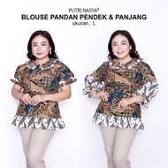 Blouse Batik Big Size LD 140 Wanita Atasan Batik Jumbo