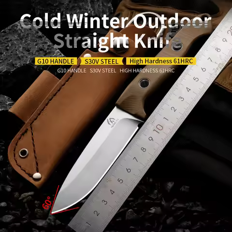 Wilderness G10 anti slip handle outdoor integrated knife Wilderness survival knife S30V high-quality