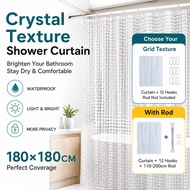 YOLOMI Shower Curtain Waterproof PEVA Langsir Bilik Mandi Curtain Bathroom Bath 180*180cm浴帘