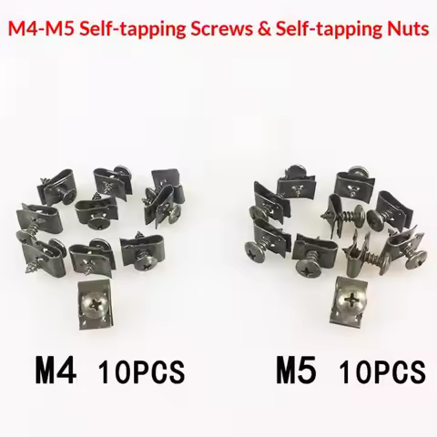 Universal 10pcs/set M4 M5 Motorcycle Car Spring Metal Retainer Screw U-Type Clips Fit Hole Self-tapp