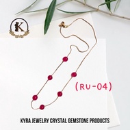 💎K&C💎 Special Promotion Price 💝 100% 🇮🇳 Natural Ruby (RU-04) Gemstone Floating Necklace Chain