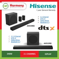 *Ready Stock* HISENSE Soundbar AX3120Q / AX5100Q I DTS I Dolby Atmos I 1 Year Warranty