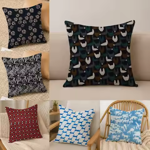 M-mina perhonen Cushion Cover Natural Linen Pillowcase Set, All-in-One Decor for Sofa, Bedroom & Cha