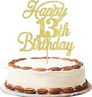 Xsstarmi 1 Pack Cake Decoration 13th Birthday Cake Topper Glitter Cheers on 13 Years Old Happy 13th 