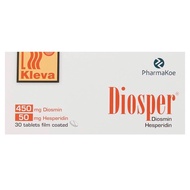 ICM Diosper 450mg/50mg , 30 Tablets for  Treatment of Piles or Haemorrhoids (alternative to Daflon or Euvein tablet)