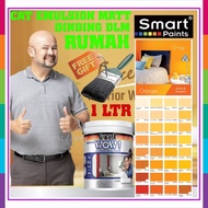 SMART WOW EMULSION PAINT  1 LITER Cat Batu Cat Dinding Dalam CAT RUMAH Interior Wall Finish ( ORANGE