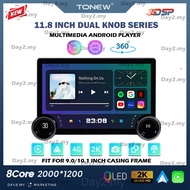 ⚡Dual Knob Android Player 360⚡ 11.8 Inch 2K Android Player TS10S TS18 4G DSP Wireless Apple Carplay 