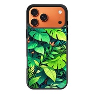 Custom Hybrid Case iphone 17 16 15 14 13 12 11 Pro Max Plus Mini Air SE Neon Jungle Foliage Art FW00