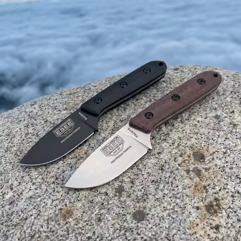 ESEE Fixed Blade Survival Knife with Kydex Sheath Micarta Handle Portable EDC Utility Knife for Camp