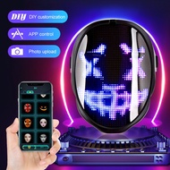 Rechargable LED Luminous Mask For Halloween Christmas Cosplay Party Programmable ​Bluetooth-compatible Face Mask App Control