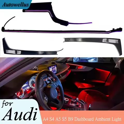 32 Colors For Audi A4 S4 A5 S5 B9 Dashboard Ambient Light LED Bar Strip Light Saddle Neon Lighting