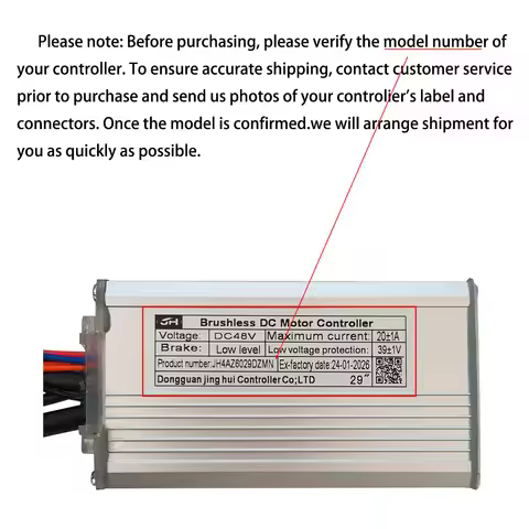 JH4AZ6029DZMN Brushless Motor Controller 48V 20A Lithium-Ion Sine Wave E-Bike Speed Controller Suita
