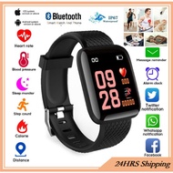 Lingfan🏆116 Plus Smart Watch Jam Tangan Bluetooth Waterproof Sport Watch Smartwatch Heart Rate Monitor Blood Pressure Watches