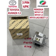 ( 100% ORIGINAL ) PERODUA MYVI 1.0 MYVI 1.3 MYVI LAGI BEST 1.3 TOYOTA AVANZA 1.3 ALTERNATOR ( 3 PIN 