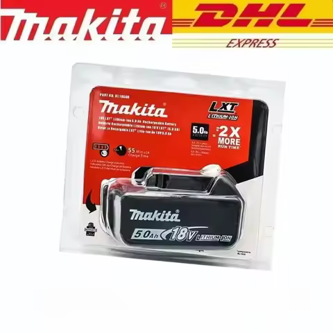 100% New Makita 18V 5.0Ah Battery BL1850B BL1860B + DC18RC Charger Kit for DDF485Z DHP487 LXT Tools