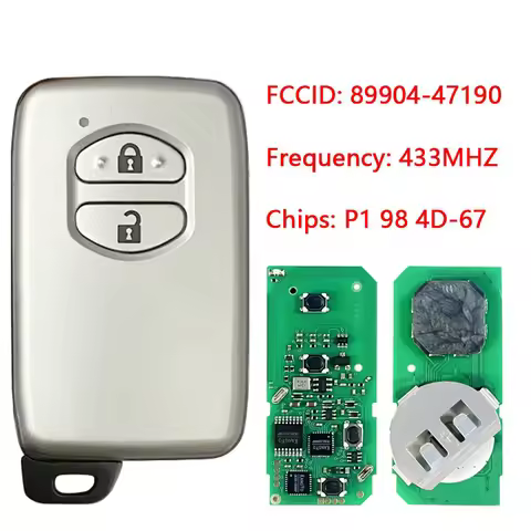 CN007169 Aftermarket Smart Key 2 Buttons B74EA 4D-67 Chip 433MHz 89904-47190 Keyless Go For Toyota P