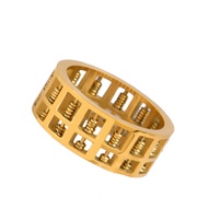 Titanium Steel Abacus Ring Fashion Simple Versatile Creative Stainless Steel Ring Dialable Abacus Me