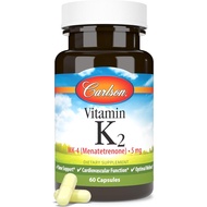 Carlson - Vitamin K2, MK-4 (Menatetrenone), Suplemen Vitamin K, &, Vitamin K2, Tanpa soya, 60 kapsul