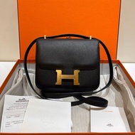 閒置新 愛馬仕/Hermes mini 康康19 constance 黑金 E皮 金扣