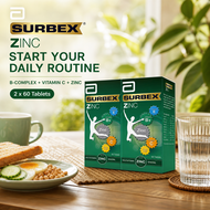 Surbex Zinc B Plus Adult Daily Tablets 2 x 60 B Complex Vitamin C and Zinc Formula