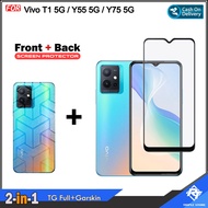 2in1 Tempered Glass Full Bonus Garskin Vivo V29E V27E Vivo iQOO Z7 Z7x S1 Pro Vivo T1 5G T1 Pro Vivo