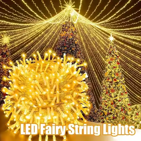 220V EU Plug LED Fairy String Lights 102/201LED Holiday Decoration Lights for Christmas Garden Bedro