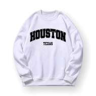 HOUSTON TEXAS Sweater Crewneck Print DTF II HOUSTON TEXAS Sweatshirt Basic II Size M - XL Kids & Adu
