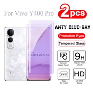 2 Pcs Vivo Y400 Pro Tempered Glass Anti-Bluelight Curved Glass for Vivo Y400 Pro Y300 Pro Plus Scree