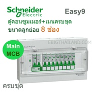 Schneider ชุดตู้คอนซูมเมอร์ Easy9 ขนาด 8 ช่อง + เมน MCB หรือกันดูด RCBO + ลูกย่อย MCB