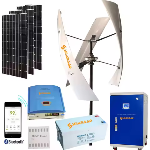 China Factory Wind Solar Power System 1KW 3KW 5KW 10KW Vawt Vertical Wind Turbine Generator for home