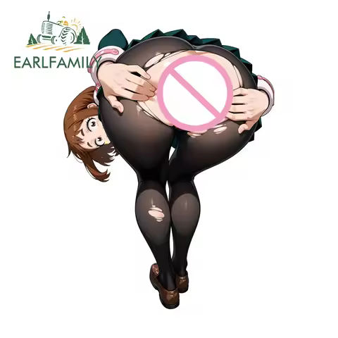 EARLFAMILY OCHACO URARAKA Hentaii Ass NSFW Car Stickers Popular Anime Theme Rearview Mirror Decals S