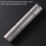 Convoy S6 Flashlight Stonewash Stainless Steel With SFT-25R/SFT40/SST40 LED 18650 Torch Camping Hiki