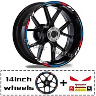 12"13"14"15"16"17"18" inch Motorcycle Reflective Rim Sticker Wheel Hub Stripe Tire Decal Waterproof 