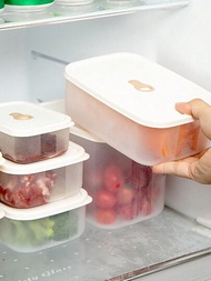 1個多規格塑膠冰箱食品儲存容器,附微波加熱功能和透明蓋