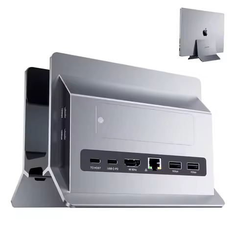 Vertical MacBook Docking Station, Docking Station for Mac mini with M.2 NVMe case Compatible with Ma