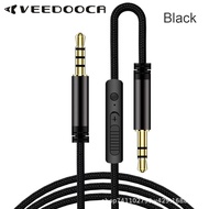 VEEDOOCA 3.5mm Jack Male To Male Audio Cable Aux Cable With Mic Volume Control For Headphone Car Speaker Mobile Phone Replacement Parts
