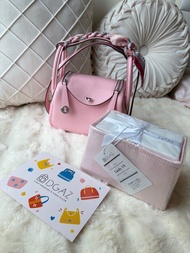 Hermes mini Lindy內袋，嬰兒淡粉色