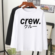  T-shirt viral crew クルー baju grafik Jepun style lengan panjang perempuan laki/long sleeve women men/#MUSLIM