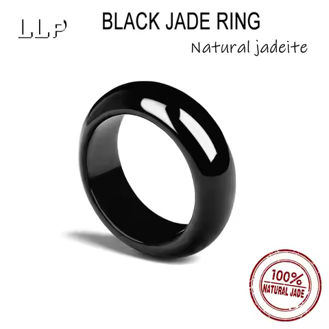 Natural Old Mine A Grade Black Jade Ring - Genuine Dark Jade Ring Elegant Jewelry Accessory Fine Qua